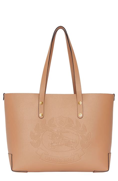 burberry embossed crest small leather tote|burberry leather brown tote bag.